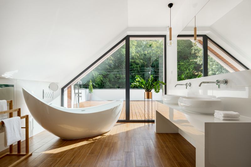 Elegant soaking tub with natural light